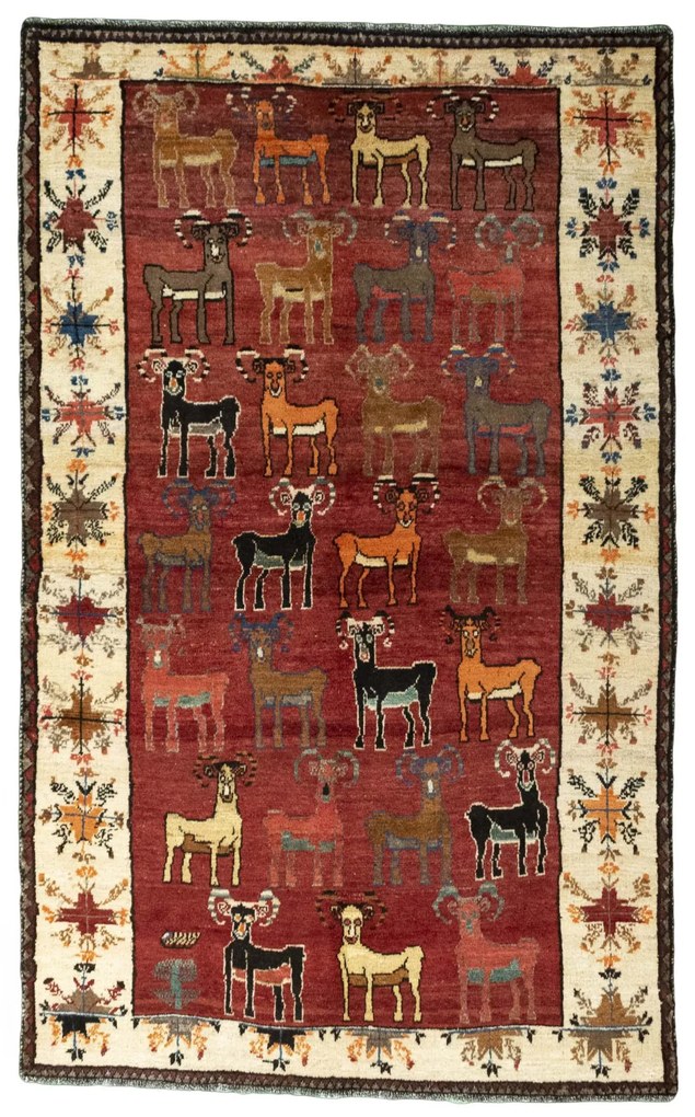 Gabbeh Tappeto persiano 150x240 Rosso (Iran) Annodato A Mano