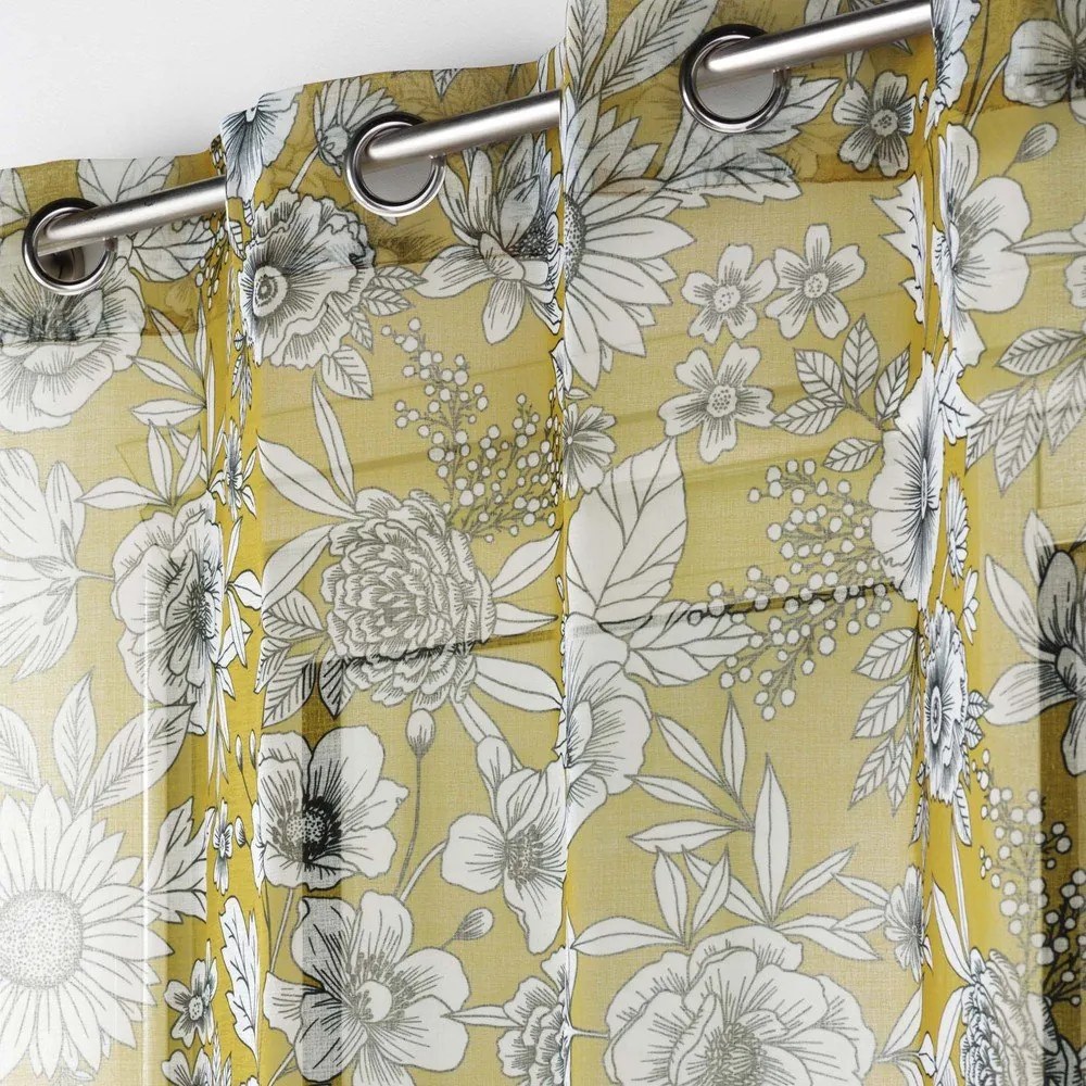 Tenda in voile giallo ocra 140x280 cm Milady - douceur d'intérieur
