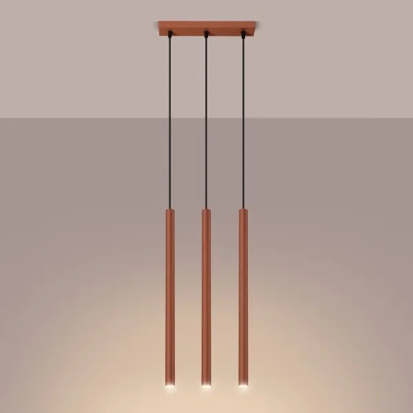 Sollux SL.1526 - Lampadario a sospensione con filo PASTELO 3xG9/8W/230V rosso