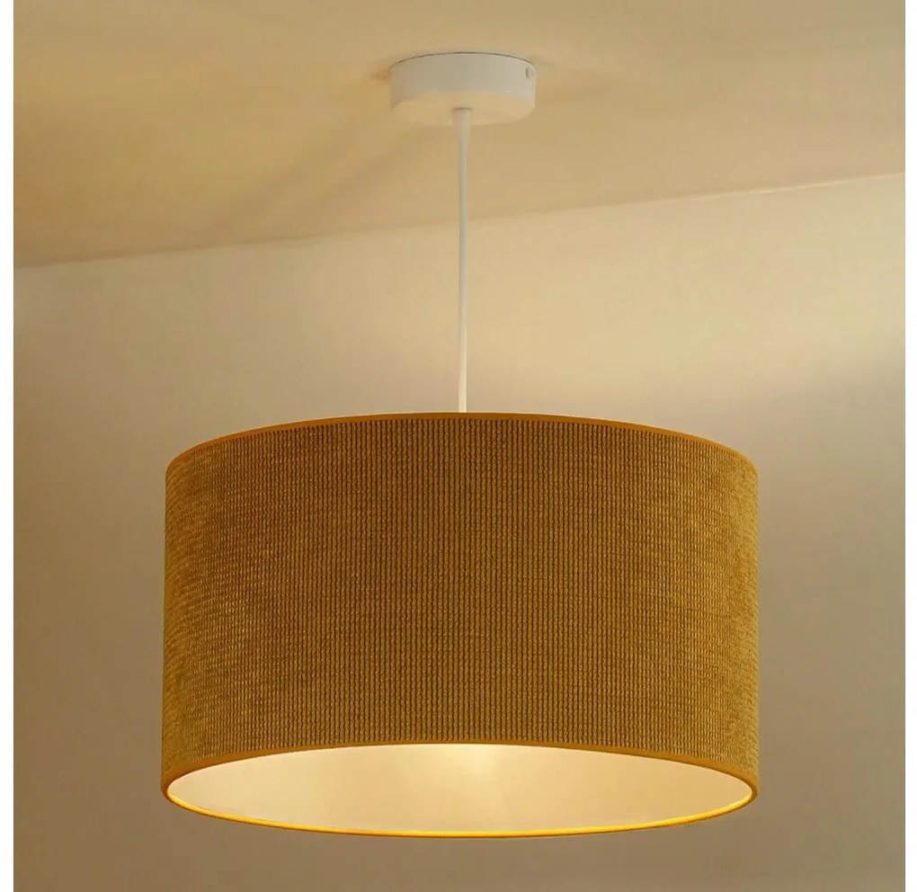 Duolla - Lampadario a sospensione con filo CORDUROY 1xE27/15W/230V diametro 40 cm giallo