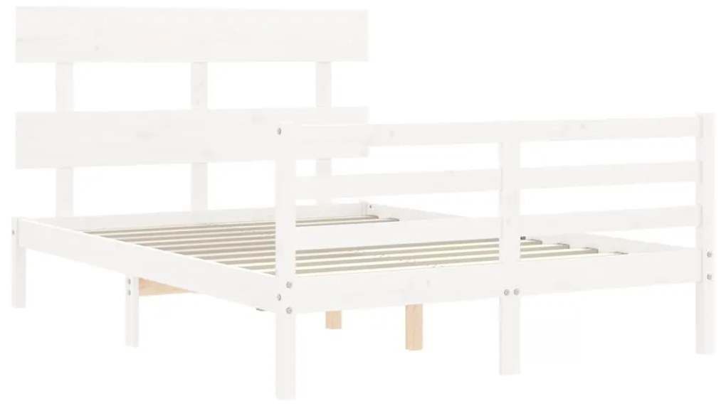 Giroletto con Testiera Bianco Small Double Legno Massello