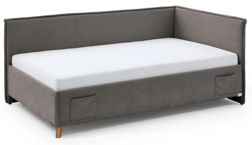 Letto da bambini con sponde grigio imbottito rete non inclusa 140x200 cm Fun – Meise Möbel