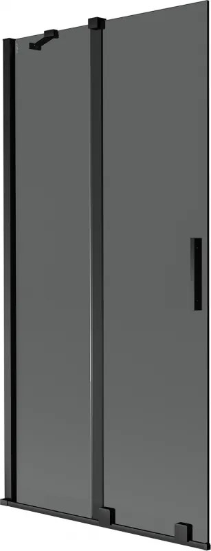 Mexen Velar paravento per vasca da bagno a 2 ante scorrevoli 95 x 150 cm, grafite, nero - 896-095-000-41-70