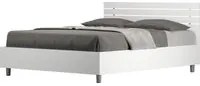 Letto matrimoniale francese contenitore 140x200 testata dritta con doghe bianco frassino Ankel