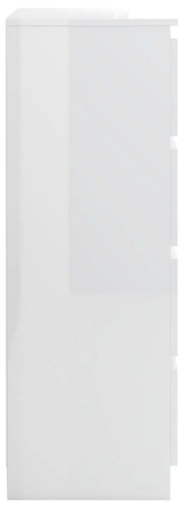Credenza bianco lucido 60x35x98,5 cm in legno compensato