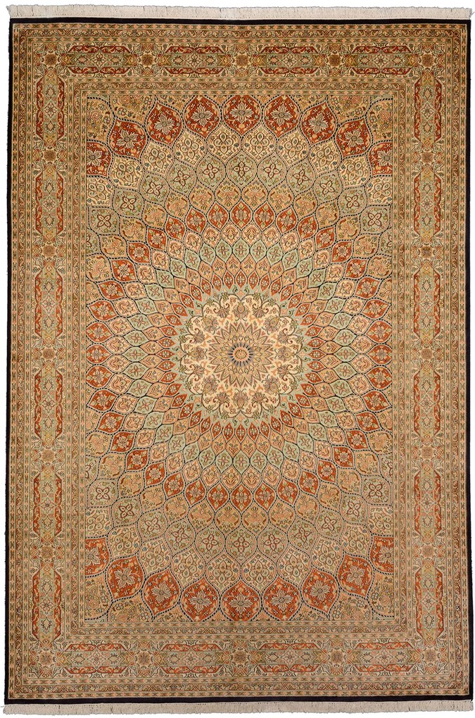 Cashmere Silk Tappeto 190 x 280 Beige (Indian) Annodato A Mano