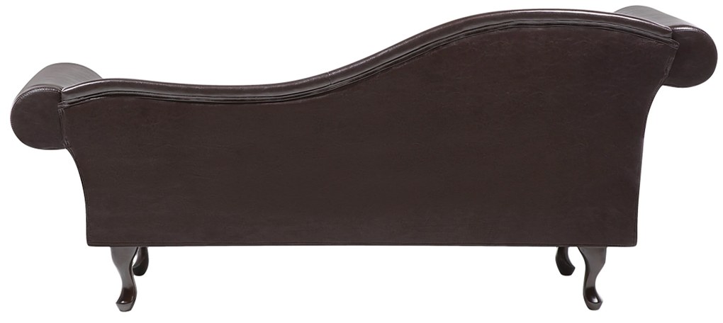 Chaise longue vintage sinistra in pelle sintetica marrone LATTES Beliani