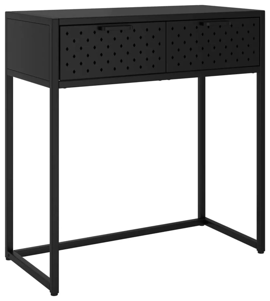 Tavolo consolle nero 72x35x75 cm in acciaio