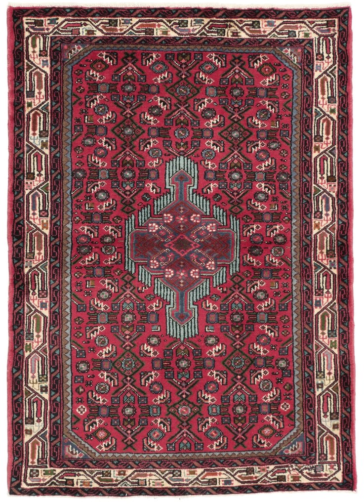 Hamedan Tappeto persiano 110 x 150 Rosso (Iran) Annodato A Mano