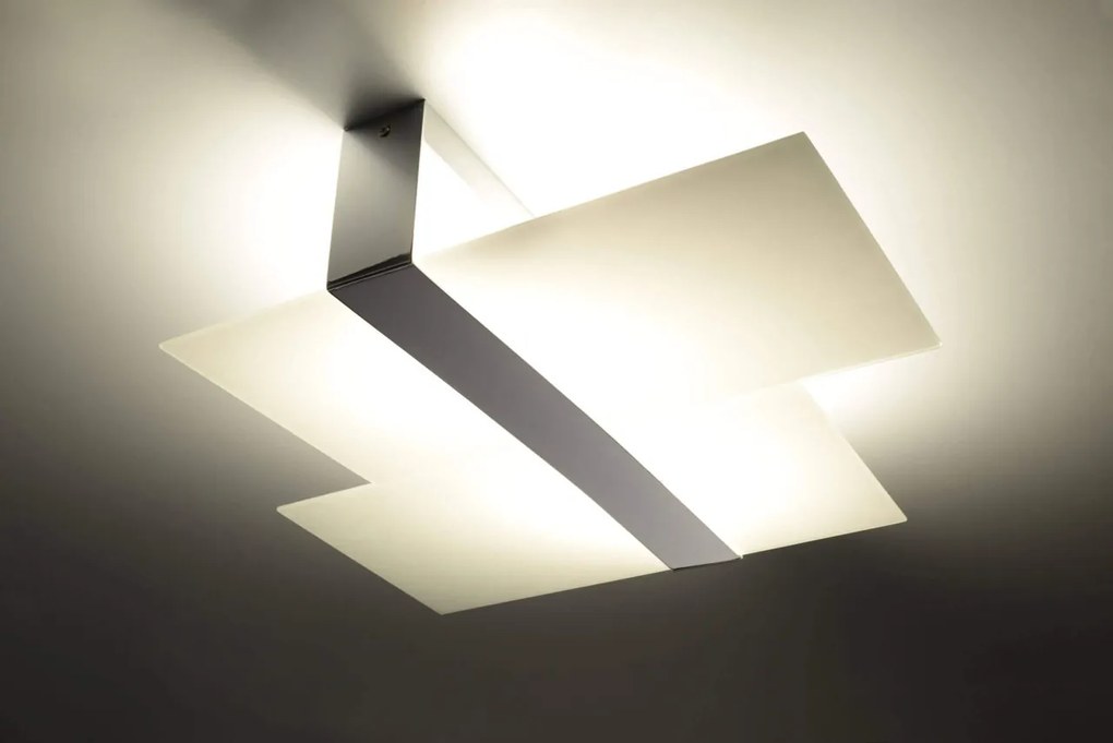 Plafoniera da Soffitto in Acciaio e Vetro Massimo E27 da interno