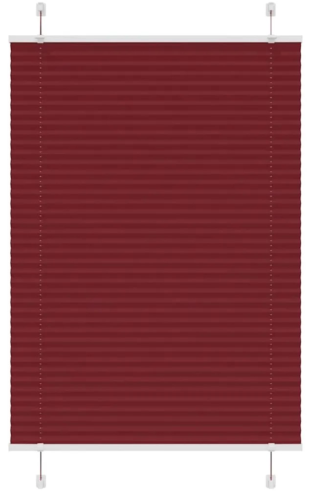 Tenda Plissettata Rosso Bordeaux 95x150 Cm Larghezza Tessuto /