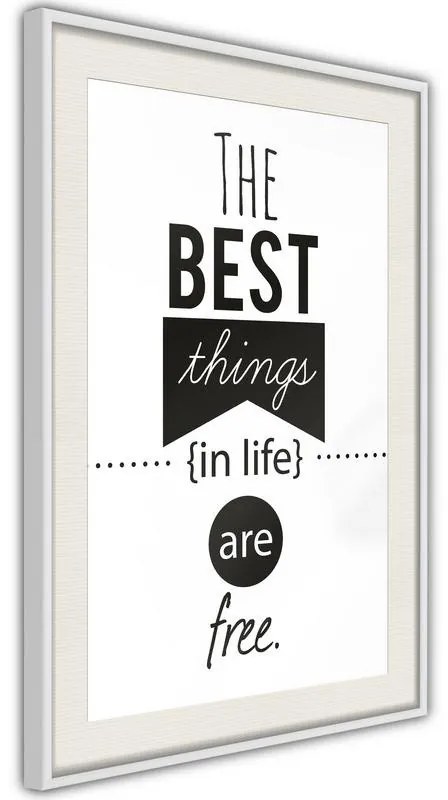 Poster  The Best Things  Cornice Quadri Cornice nera con pass-partout, Larghezza x Altezza Home decor 40x60