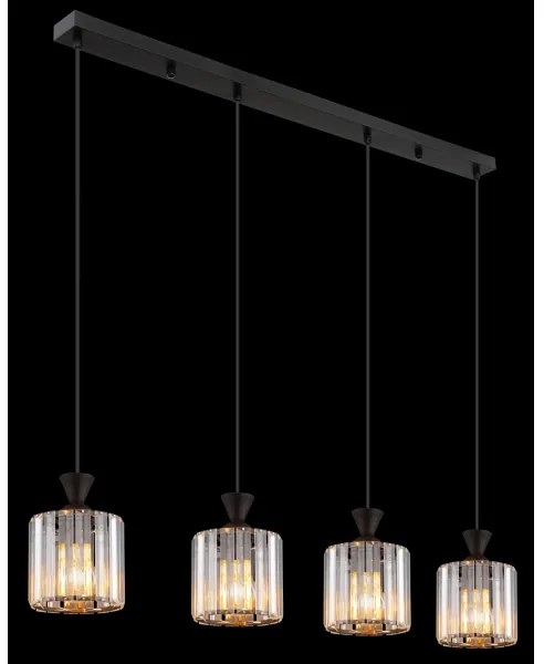 Globo 15742-4 - Lampadario a sospensione con filo JORDANA 4xE27/60W/230V nero