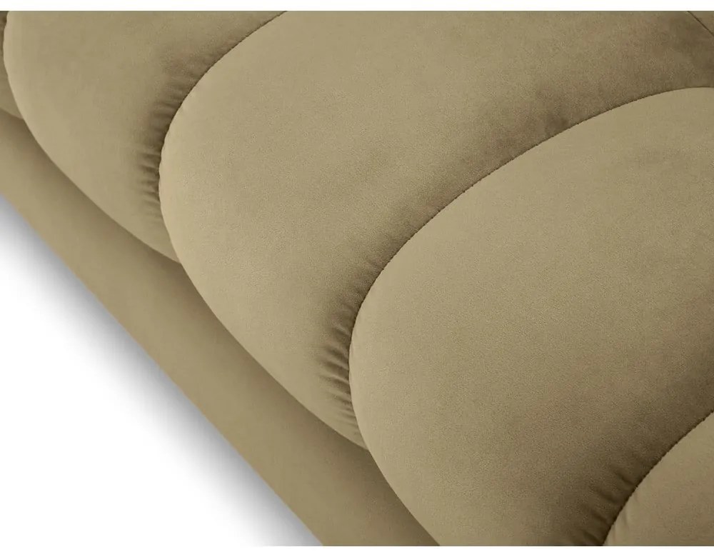 Divano angolare in velluto beige, angolo destro Bali - Cosmopolitan Design