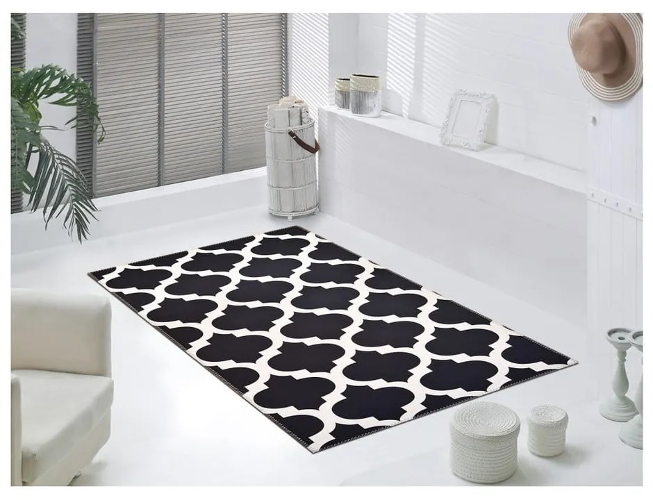 Tappeto Elisabeth in bianco e nero, 80 x 150 cm Geo - Vitaus