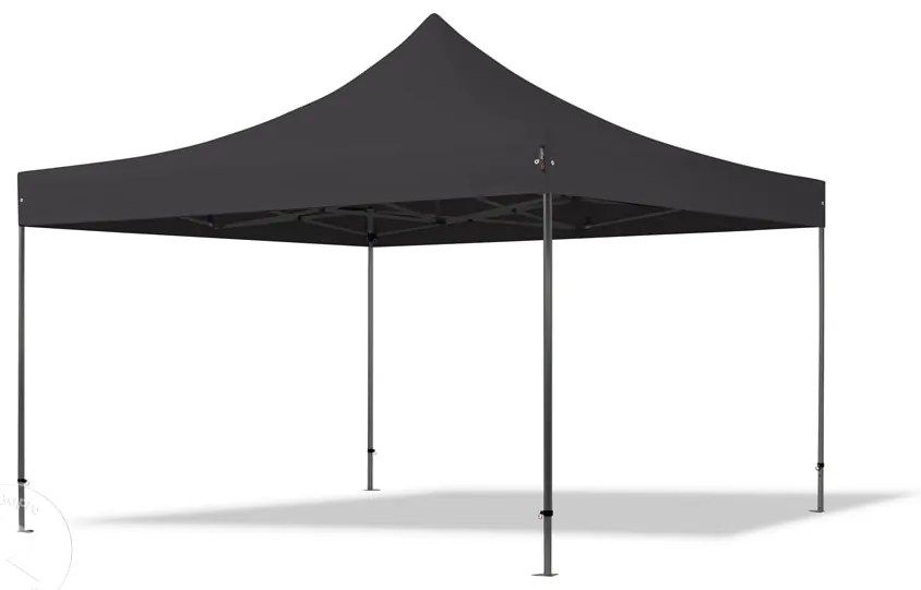 TOOLPORT 4x4 m gazebo pieghevole con laterali (finestre panoramiche), PREMIUM acciaio, nero - (600087)