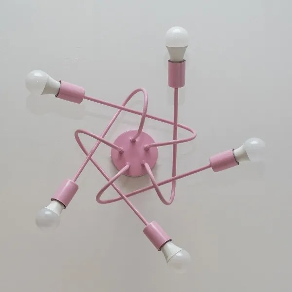 Plafoniera OXFORD 5xE27/15W/230V rosa