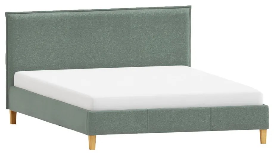 Letto matrimoniale imbottito verde con griglia 200x200 cm Tina - Ropez