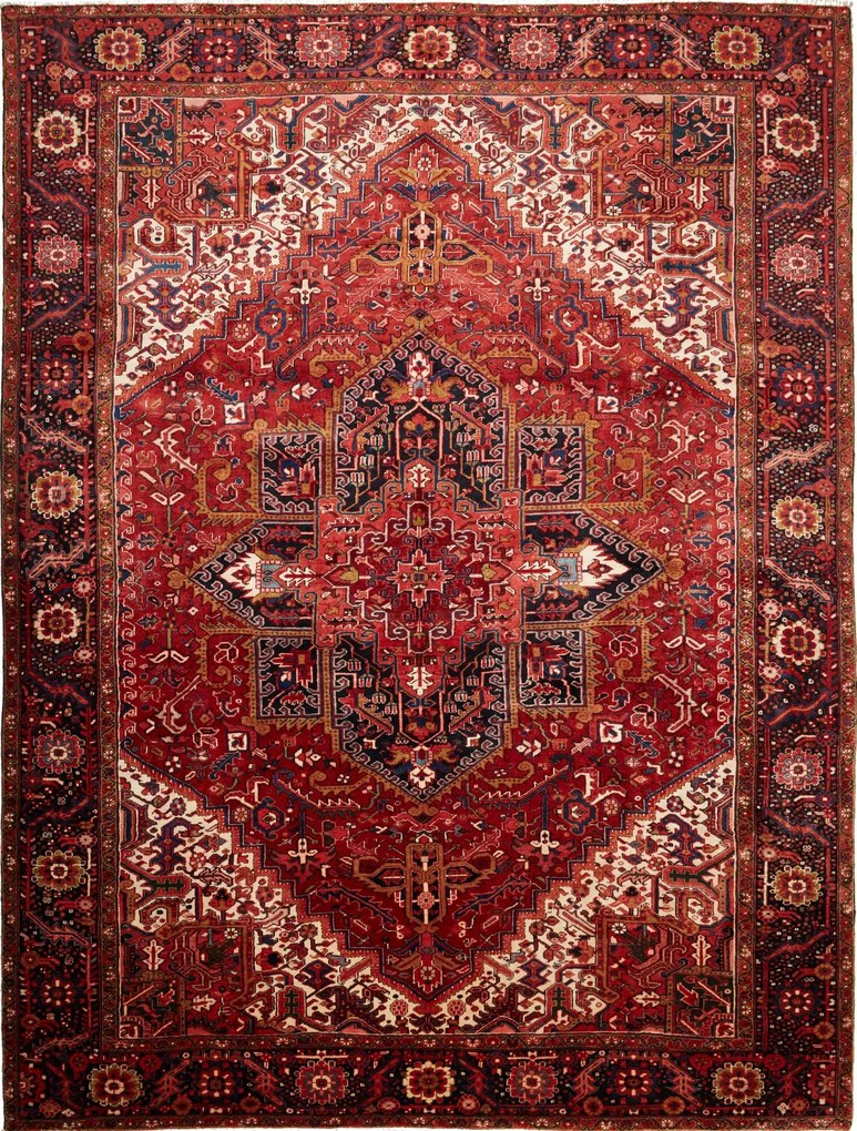 Heriz Tappeto persiano 300x400 Rosso (Iran) Annodato A Mano