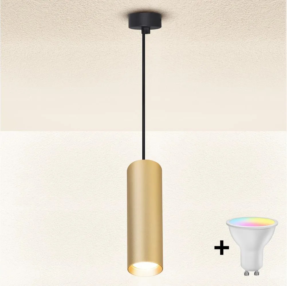 Brilagi - Lampadario LED dimmerabile a sospensione su cavo SELE 1xGU10/6W/230V nero/oro