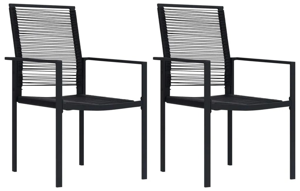 Sedie da giardino 2 pz in rattan pvc nero