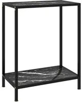 Tavolo Consolle Nero 60x35x75 cm in Vetro Temperato cod mxl 6000