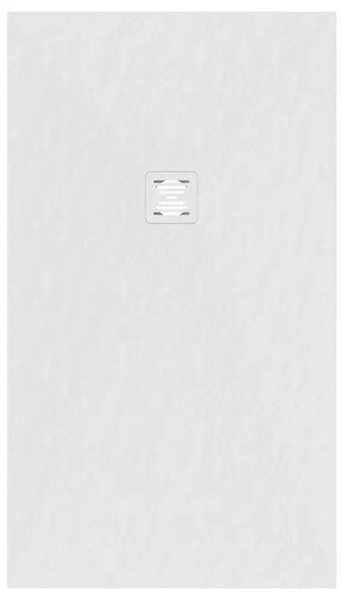 Piatto doccia in carbonato di calcio Horus bianco L 80 x L 140 x H 27 cm opaco effetto marmo