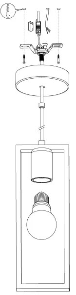 Eglo 49473 - Lampadario a sospensione con filo LITTLETON 1xE27/60W/230V