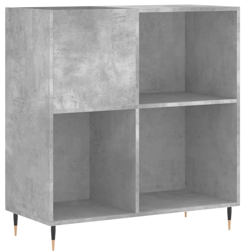 Mobile porta dischi grigio cemento 84,5x38x89 legno multistrato