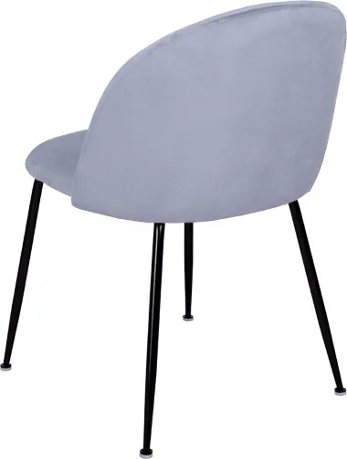 Sedia da pranzo in velluto Grigio Balena con gambe in metallo Nero - PARIS 2 sedie