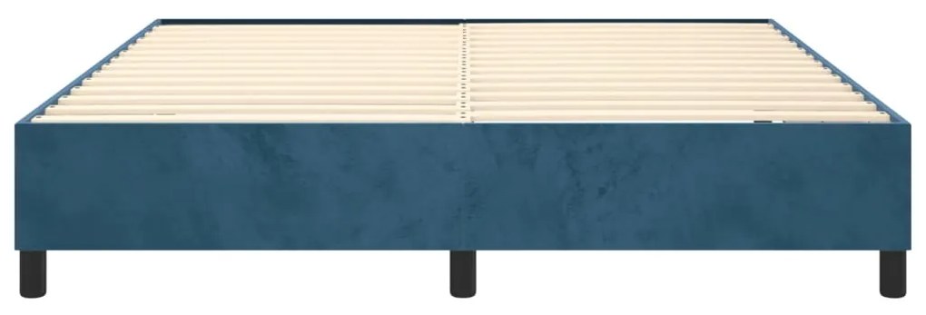 Giroletto a molle blu scuro 180x200 cm in velluto