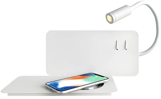 Applique LED moderno Ipno bianco, NOVECENTO bianco naturale