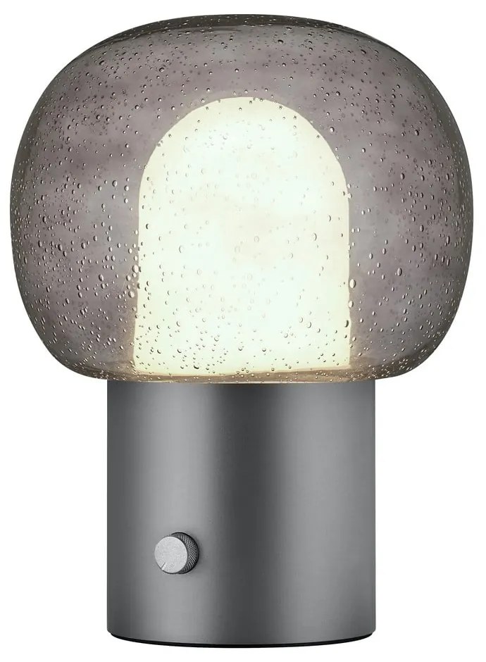 Lampada da tavolo LED color antracite in alluminio con paralume in vetro (altezza totale 32 cm) Iris – Blomus