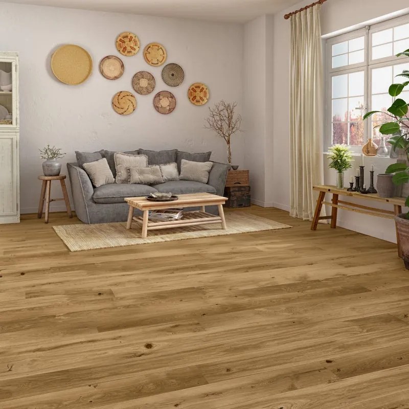 Parquet prefinito in rovere miele Family oliato sp. 14 mm Intenso XL