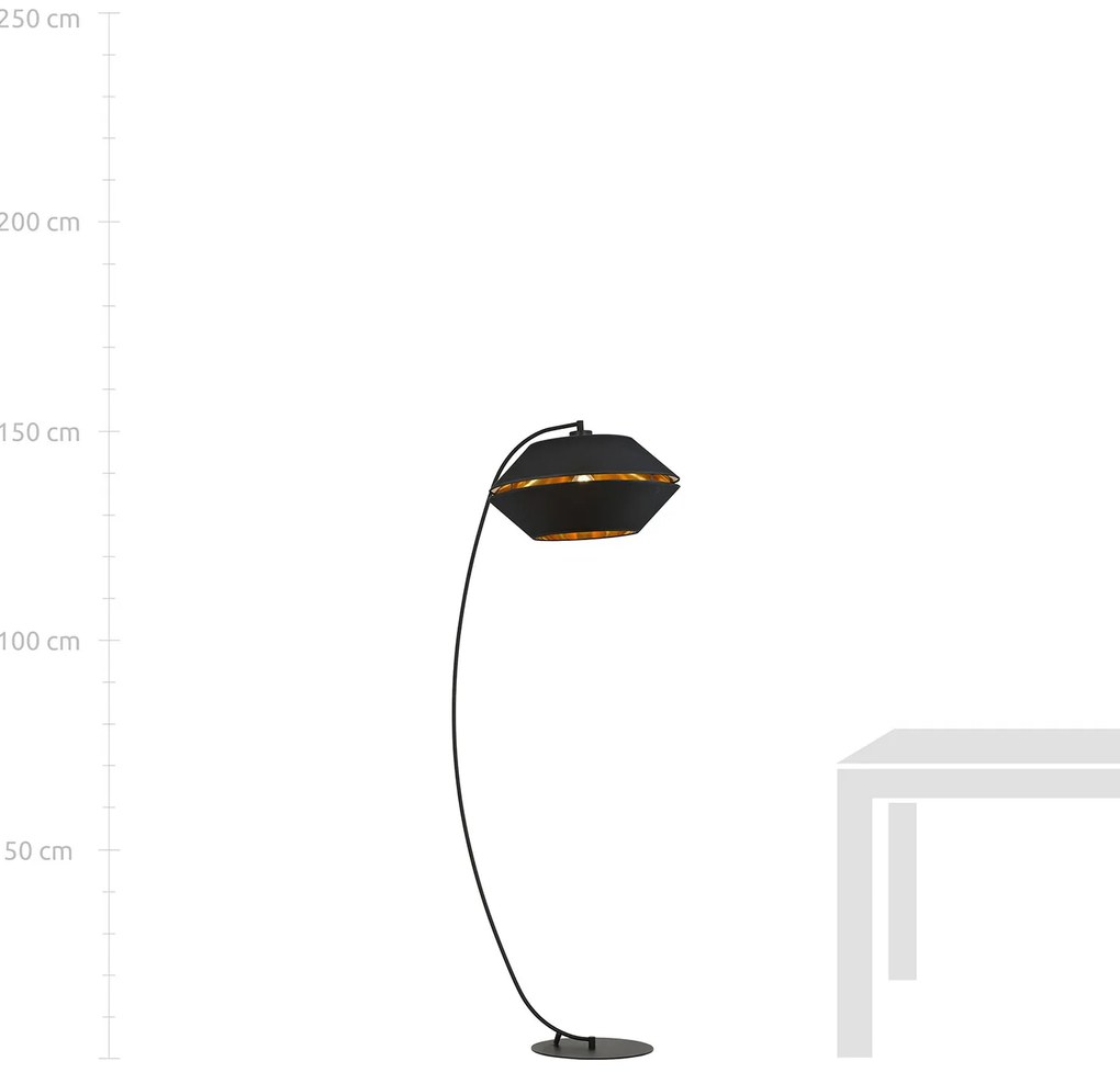 Piantana Moderno Bellerofonte Acciaio Nero 1 Luce E27 Ip20