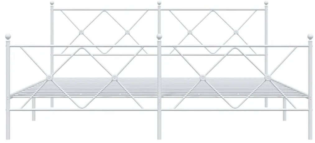 Giroletto con testiera e pediera metallo bianco 183x213 cm