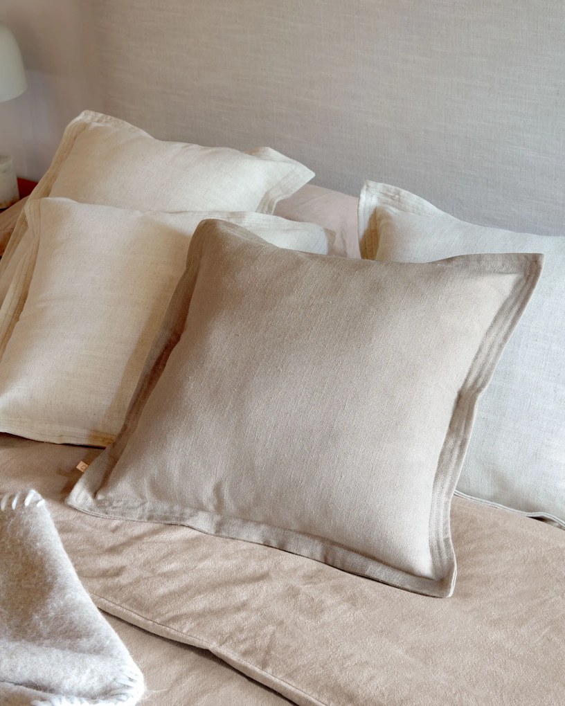 Kave Home - Testiera sfoderabile Tanit in lino bianco per letto da 160 cm