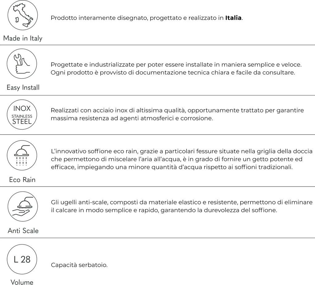 Doccia Solare da Giardino 28L Miscelatore e Lavapiedi Tevere X Satinato...