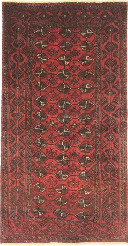 Beluch Tappeto persiano 190x100 Rosso (Iran) Annodato A Mano