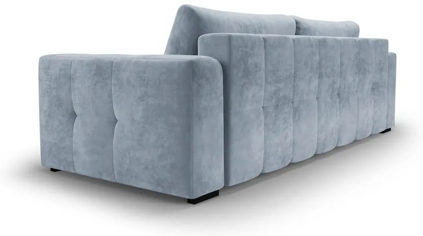 Divano letto in velluto azzurro Luca - Milo Casa