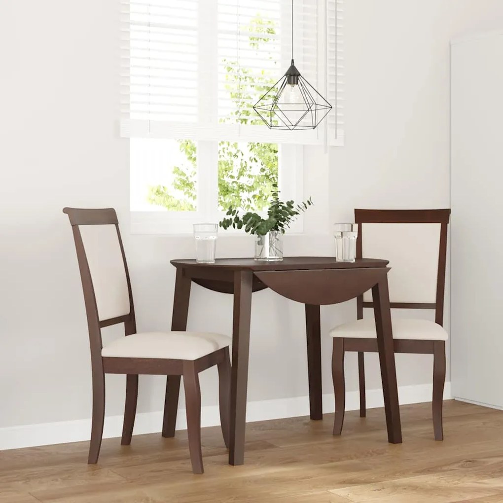 Sedie Da Pranzo Con Cuscini 2pz Marrone Legno Massello Di Hevea /