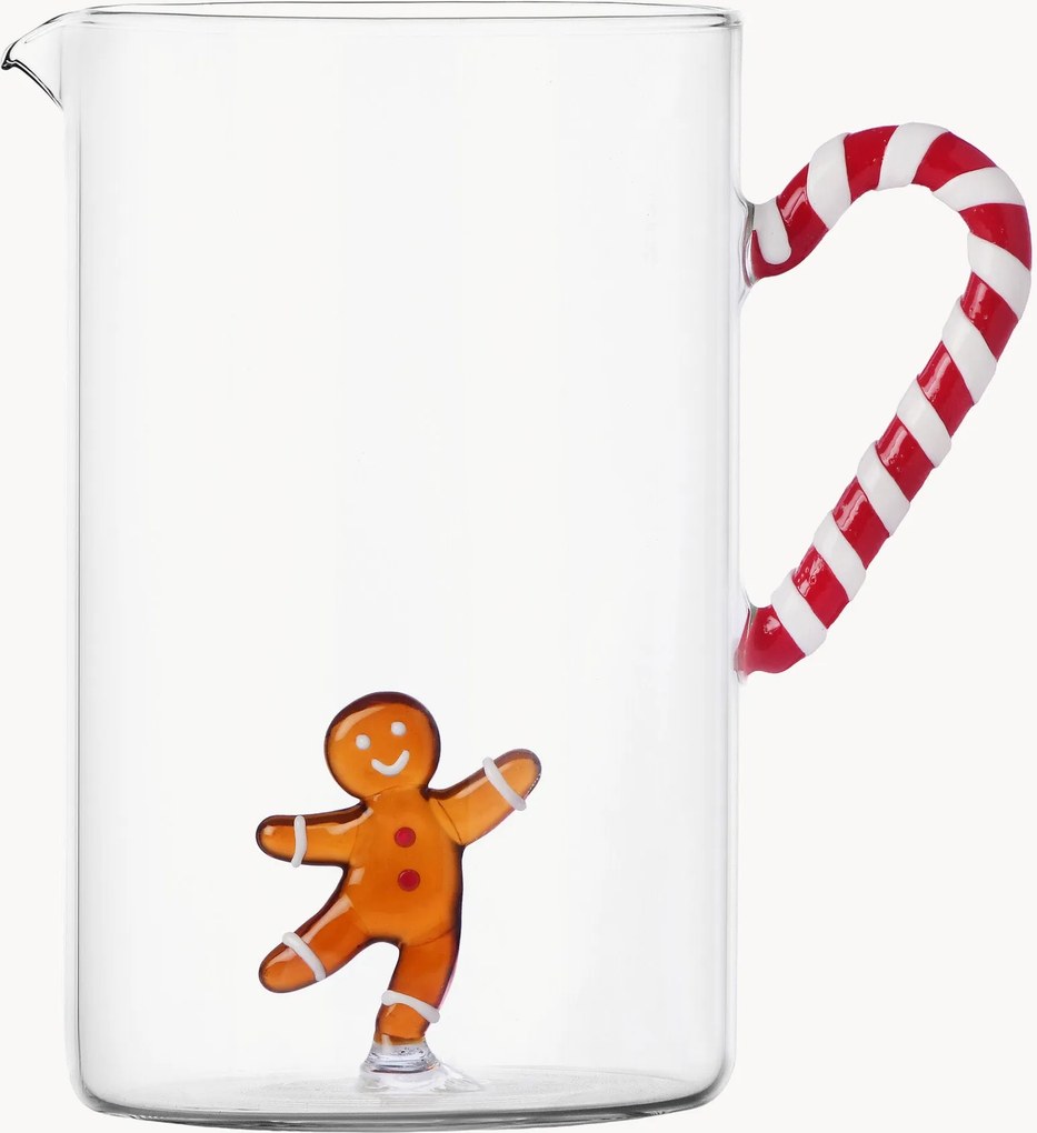 Caraffa in vetro borosilicato fatta a mano Sweet and Candy, 1,4 L