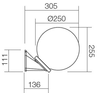 Redo 9873 - Applique da esterno SFERA 1xE27/42W/230V IP44 bianco