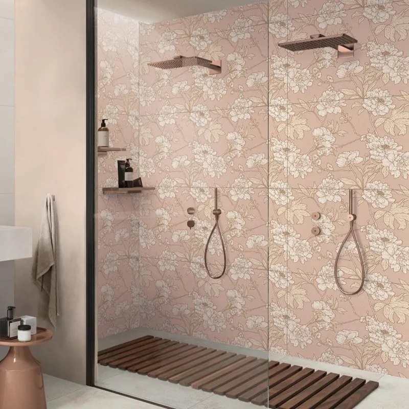 Piastrella da rivestimento interno 60 x 120 cm Sp. 7 mm rettificato Flora Camelia in gres porcellanato multicolore satinato traffico medio (pei 2/5) 1.44 mq