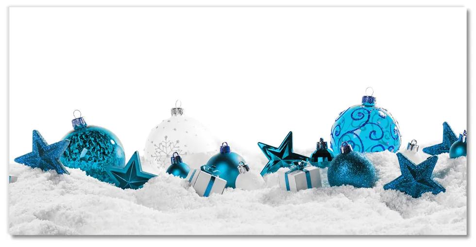 Quadro acrilico Ornamenti di Natale di Natale Ornamenti di neve 100x50 cm