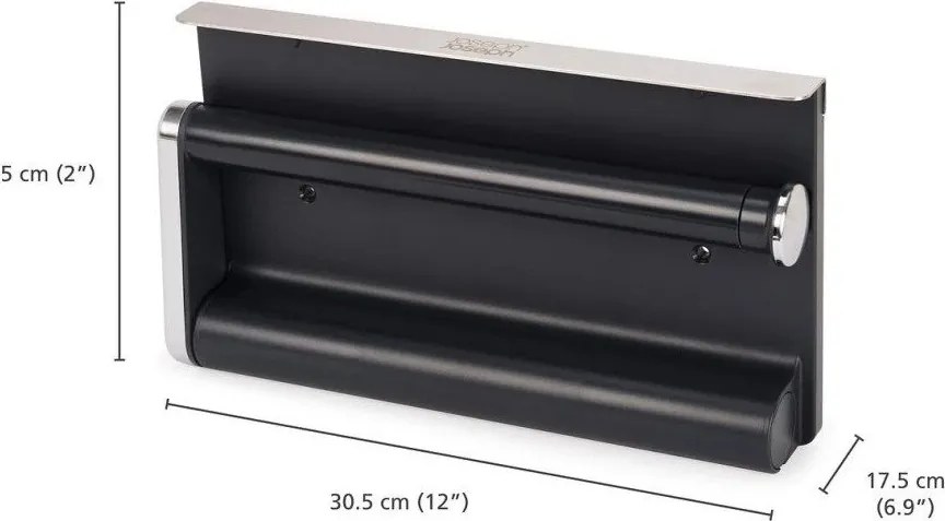 Portarotolo da cucina da parete da parete argentato in plastica RollGrip – Joseph Joseph