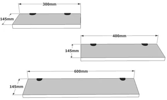 Set 3 Mensole A Parete Bianche Spessore 18 mm Flying