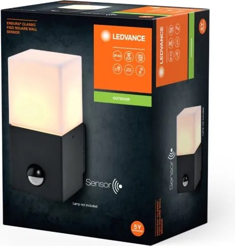 Ledvance - Applique da esterno con sensore FIGO SQUARE 1xE27/20W/230V