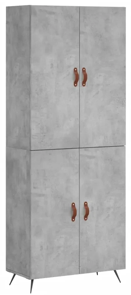 Credenza grigio cemento 69,5x34x180 cm in legno multistrato