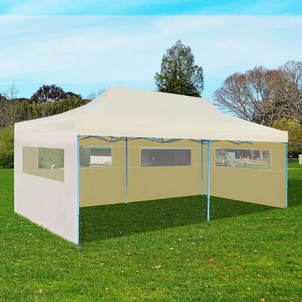 Tenda Per Feste Pop-up Pieghevole Crema 3 X 6 M /